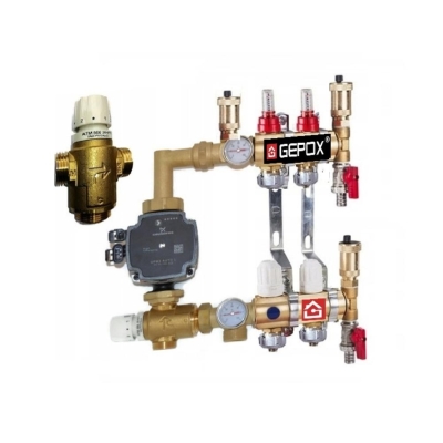 Rozdzielacz 2 z Grupą Pompową do Podłogówki 2,3 Kvs Afriso